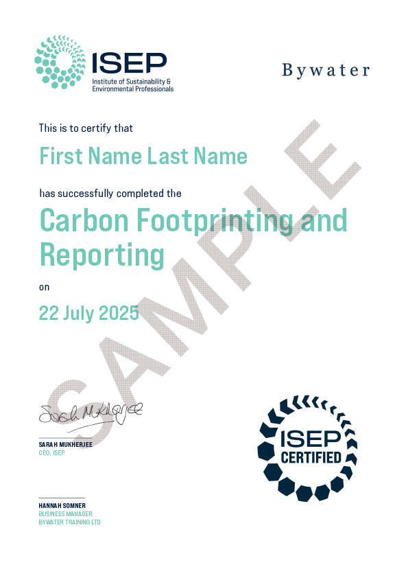 Carbon Footprinting and Reporting Certificate